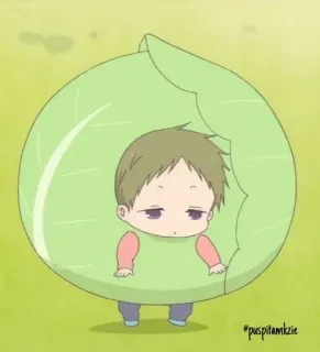 🥦 Dziecko, Kapusta, Anime, Słodkie, Kawaii telegram sticker