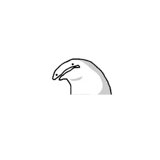 🙁 uccello, bianco, cartone animato, meme, animale, divertente telegram sticker