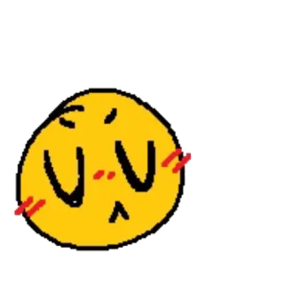😔 Emoji, Rubor, Fofo, Amarelo, Rosto telegram sticker