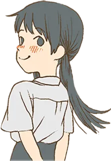 😊 dessin animé, animé, fille, souriante, mignon, amicale whatsapp sticker