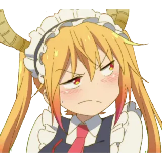😑 Tohru Miss Kobayashi's Dragon Maid アニメ, ドラゴン, メイド, 怒り, トール telegram sticker