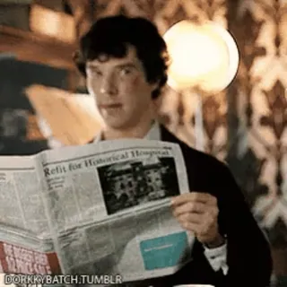 📰 Sherlock Holmes Sherlock Refit for Historical Hospital Sherlock, Benedict Cumberbatch, Zeitung, Charakter, Fernsehserie telegram sticker