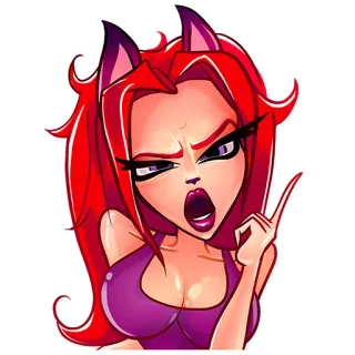 😠 Katzenmädchen, wütend, Cartoon, Frau, Fellwesen telegram sticker