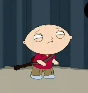 🧸 Stewie Griffin Family Guy Stewie, Griffin, Family Guy, Cartoon character, Sad, Tears, Animated, Funny telegram sticker