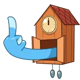🖕 jari tengah, menyinggung, gestur, jam kukuk, jam, burung, kartun telegram sticker