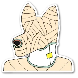 🙈 개, 미라, 부상, 붕대, 목 보호대, 귀여운 telegram sticker