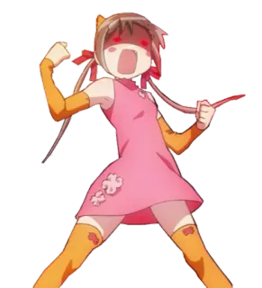 😡 anime, chica, enojada, dibujos animados, rosa, gritando telegram sticker