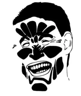 😁 face, caricature, meme, black and white, funny whatsapp sticker