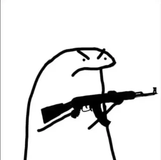 😡 orang-orangan, senjata api, senjata, agresi, senapan, kartun telegram sticker