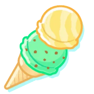 😊 helado, postre, dulce, cono, comida whatsapp sticker