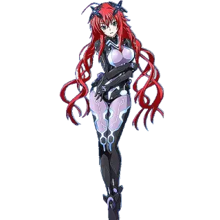 🙃 Anime, Mulher, cabelo ruivo, sexy, Ficção científica, Traje telegram sticker
