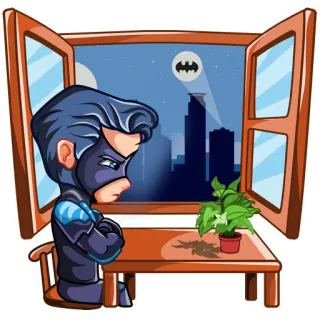 😔 Nightwing Nightwing, Batman, Supereroe, Cartone animato, DC Comics whatsapp sticker