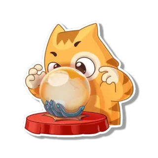 😶 gato, adivina, bola mágica, magia, cristal telegram sticker
