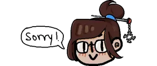 ❄ Sorry! извинения, милый, мультфильм, очки whatsapp sticker