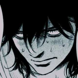 ♾ Anime, Manga, Faccia, Espressione, Sudore, Bianco e nero whatsapp sticker