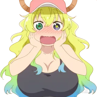 😱 Lucoa Miss Kobayashi's Dragon Maid Anime, Dragón, Dibujos animados, Emocionado, Lindo whatsapp sticker