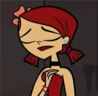 😔 Zoey Total Drama мультфильм, рыжие волосы, Зои, Total Drama, грустный, персонаж telegram sticker