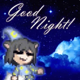 🦔 Good Night! good night, sleep, wizard, stars, clouds, cartoon whatsapp sticker