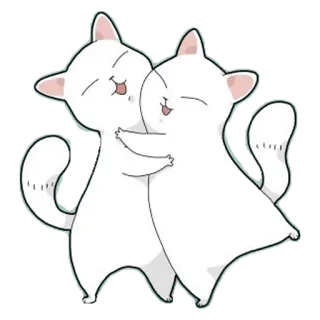 😍 gato, abraço, animal, amizade, fofo, kawaii, carinho, animal de estimação whatsapp sticker