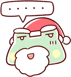 😶 ...... rana, babbo natale, natale, cartone animato, carino, emoji, meme whatsapp sticker