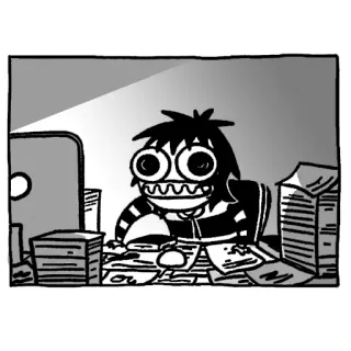 😬 Desenho animado, Escritório, Computador, Papéis, Trabalho, Estressado whatsapp sticker