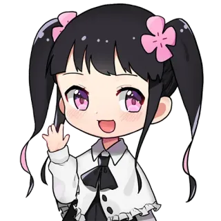 👋 anime, girl, middle finger, offensive, cartoon, chibi whatsapp sticker