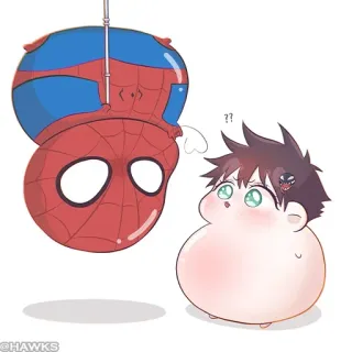 ⚫️ Spider-Man Spider-Man, Venom, Marvel, Superhero, Kartun telegram sticker