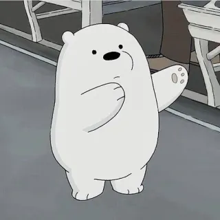 ▫️ Ice Bear We Bare Bears Cartoon, Bär, Eisbär, winkend, süß, animiert whatsapp sticker