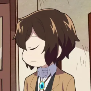 🧳 Dazai Osamu Bungou Stray Dogs anime, dazai, bungou stray dogs, chibi, personnage telegram sticker