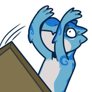 🛴 Cartoon, Lustig, Aufgeregt, Blau, Figur, Überraschung whatsapp sticker