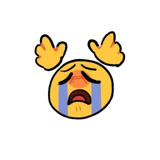 😩 Emoji, Chorando, Triste, Chateado, Amarelo telegram sticker
