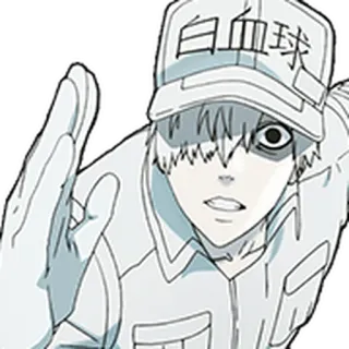🩸 白血球 Anime, Personnage, Les Brigades Immunitaires, Globule Blanc, Dessin animé telegram sticker