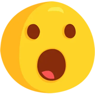 😮 Emoji, Surpris, Choqué, Visage, Jaune, Expression telegram sticker