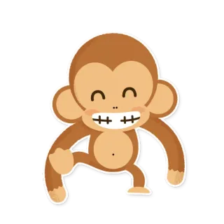 😁 monyet, binatang, lucu, kartun, stiker telegram sticker