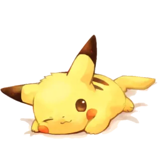 😊 Pikachu pokemon, pikachu, desenho animado, fofo, amarelo, deitado whatsapp sticker