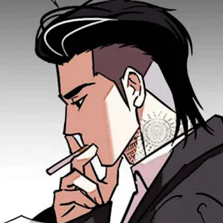 ⚖ курение, сигарета, тату, мужчина, мультфильм telegram sticker