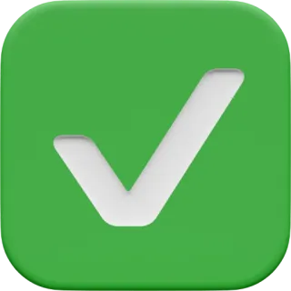 ✅ spunta, verde, bianco, fatto, successo, segno di spunta whatsapp sticker