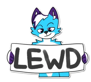 😘 LEWD Furry, Antropomorfik, Hewan, Teks whatsapp sticker