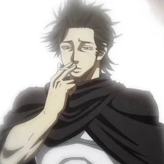 ☘️ Yami Sukehiro Black Clover Anime, Manga, Black Clover, Yami Sukehiro, Fumeur telegram sticker