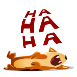 😂 HA HA risa, perro, divertido, animal, dibujos animados telegram sticker
