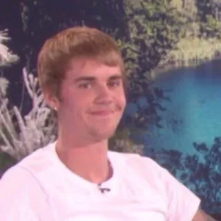 😊 Justin Bieber ジャスティン・ビーバー, セレブ, 歌手, ニヤリ, 人 telegram sticker