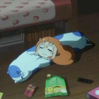 ✨ Anime, Dibujos animados, Durmiendo, Chibi, Lindo, Almohada, Kawaii telegram sticker