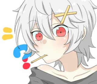 🧐 Anime, Question, Dessin animé, Personnage, Illustration whatsapp sticker
