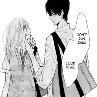 😒 DON'T RUN AWAY. LOOK AT ME. Anime, Mangá, Romance, Escola, Casal whatsapp sticker