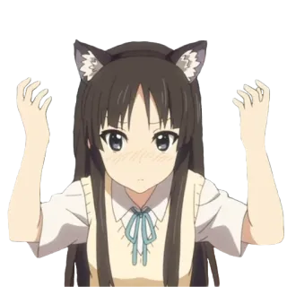 😸 Anime, Garota, Orelhas de gato, Fofo, Desenho animado, Ilustração telegram sticker