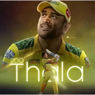 💛 MS Dhoni 200 Thala Cricket, MS Dhoni, Thala, Cricket indien, Sport whatsapp sticker