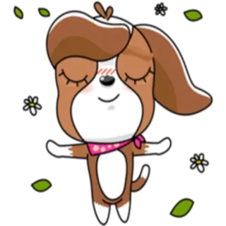 😌 chó, động vật, dễ thương, hoạt hình, nhãn dán, thân thiện telegram sticker