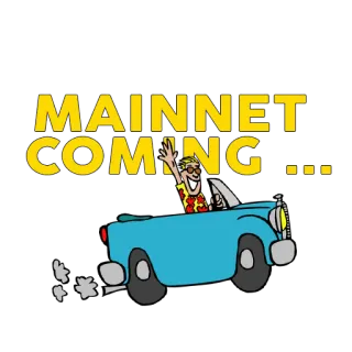 😻 MAINNET COMING ... Cartone animato, Auto, Guida, Blockchain, Mainnet, Cripto telegram sticker