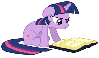 😤 Twilight Sparkle My Little Pony Pony, Buch, Cartoon, Sitzend, Twilight Sparkle telegram sticker