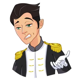 🤲 Cartone animato, Personaggio, Uniforme militare, Spalline, Sarcastico, Aristocratico telegram sticker
